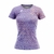 Blusa Academia Feminina Camisa Lilas Geometrica dry fit Camiseta baby look Estampa Linda Tecido Toque Frio