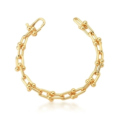 PULSEIRA ELOS COM BOLINHAS BANHADA A OURO