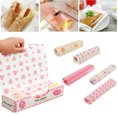 50 folhas papel de cera - papel impermeável - papel de embrulho de alimentos para assar.