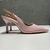 Scarpin Slingback Rosa Com Corrente Carmen Steffens na internet