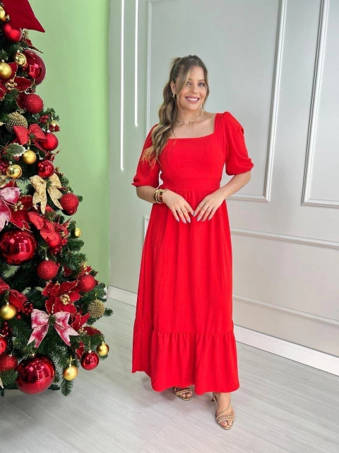 Vestido Longo Eva Vermelho - comprar online