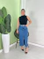 Saia Jeans Midi com Fenda - comprar online