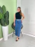 Saia Jeans Midi com Fenda - Lu e Lu Moda Feminina