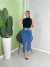 Saia Jeans Midi com Fenda - loja online