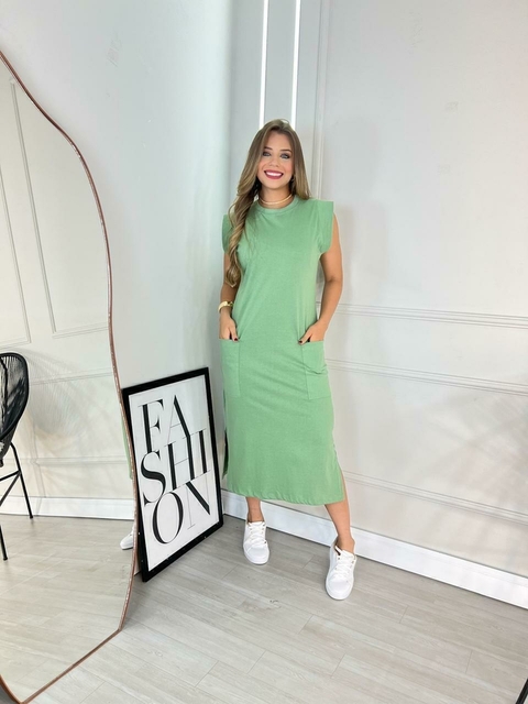 Vestido Midi Muscle Tee Verde