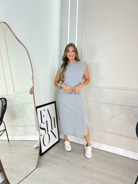 Vestido Midi Muscle Tee Cinza