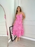 Vestido Midi Aline em Estampa Xadrez Rosa - loja online