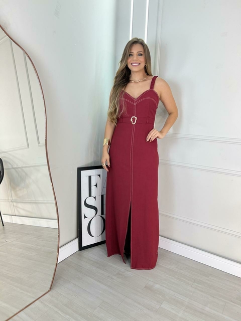 Vestido Longo Betânia Marsala - comprar online