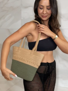 BOLSA TRANÇADA - BICOLOR