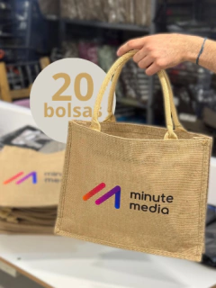 20 BOLSAS DE JUTA PERSONALIZADA COM LOGOMARCA - comprar online