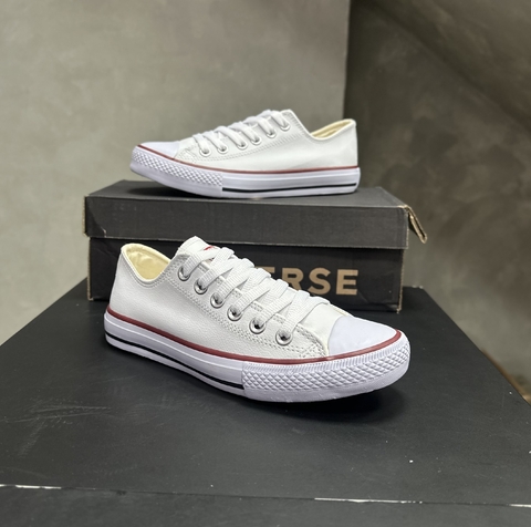 Tênis All Star branco couro