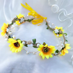 Grinalda Girassóis - Acessórios de Luxo para Noivas | Grinaldas, Tiaras e Mais - Tortolys