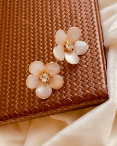 Brincos Flor Vitrificada