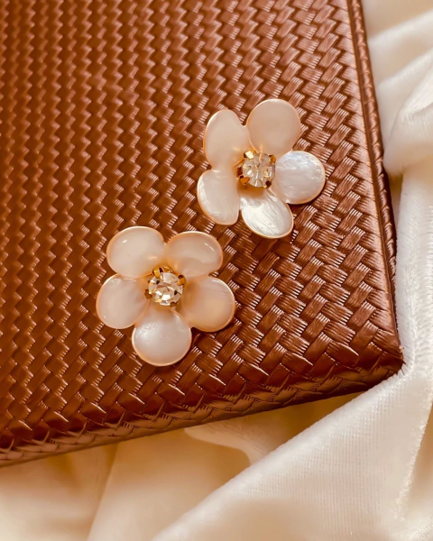 Brincos Flor Vitrificada