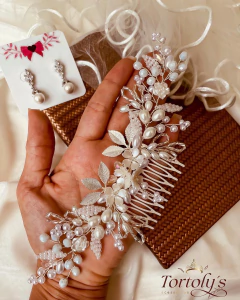 Grinalda Florescer Prata - Acessórios de Luxo para Noivas | Grinaldas, Tiaras e Mais - Tortolys