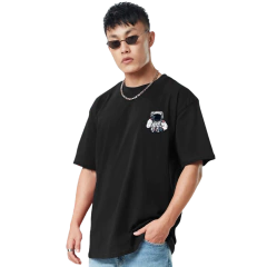 Remera Negra Oversize NASA ASTRONAUTA - comprar online