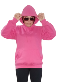 Buzo Canguro Liso Rosa Chicle - comprar online