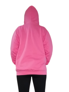 Buzo Canguro Liso Rosa Chicle en internet