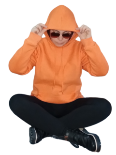 Buzo Canguro Liso Naranja
