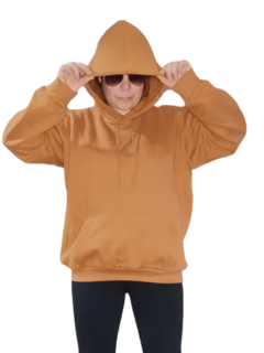 Buzo Canguro Liso Marrón - comprar online