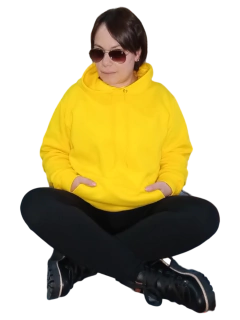 Buzo Canguro Liso Amarillo