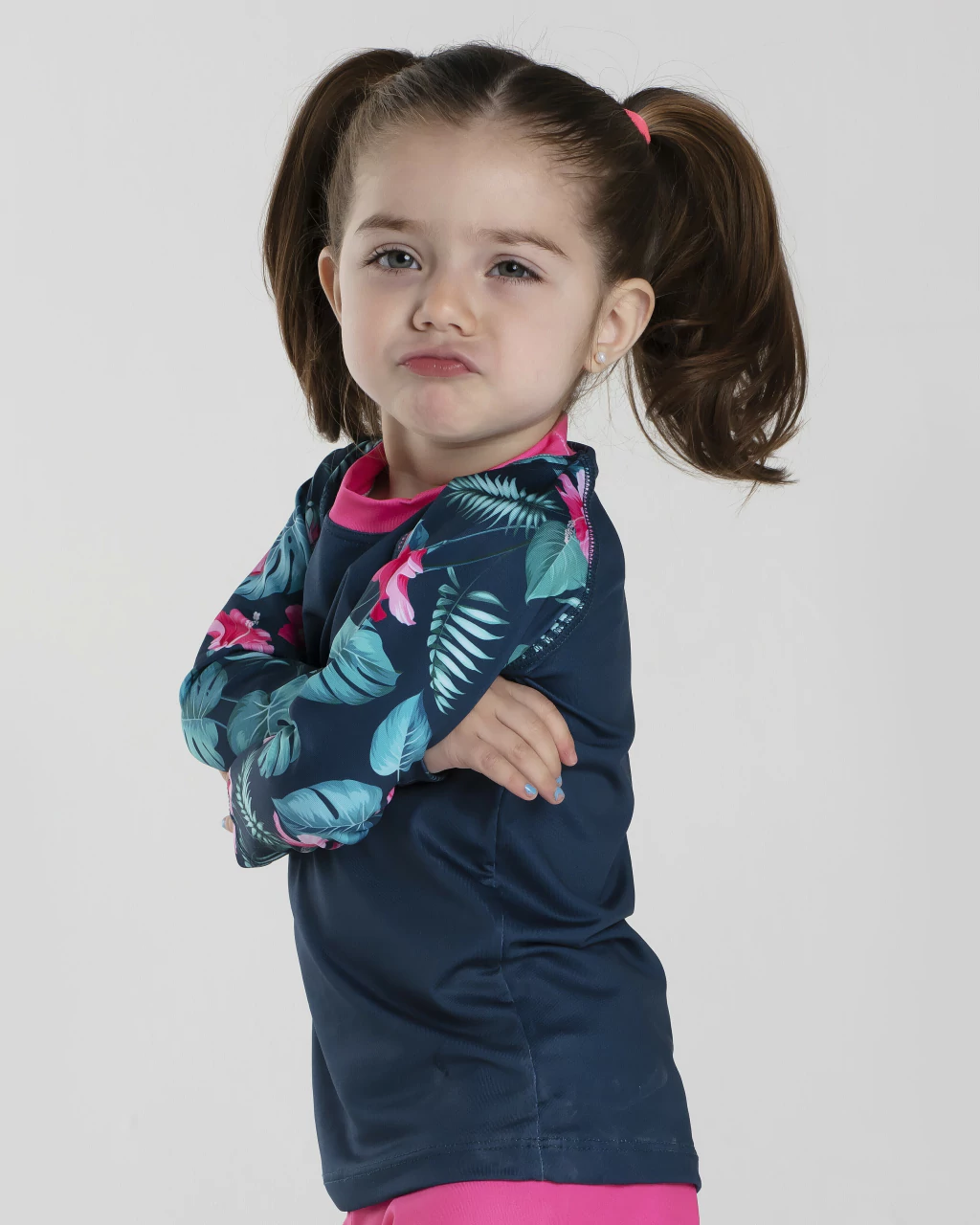 Remera Larga Filtro UV Flores