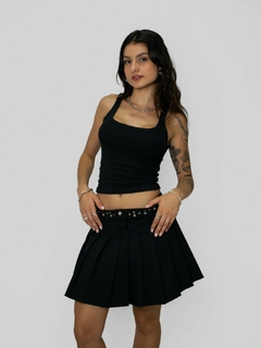 SAIA PLISSADA PRETA (40) - comprar online
