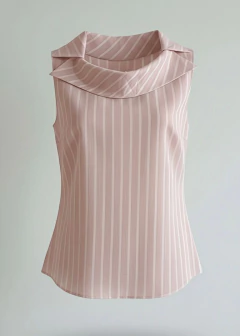 BLUSA BETINA LISTRAS ROSA - ALGODÃO