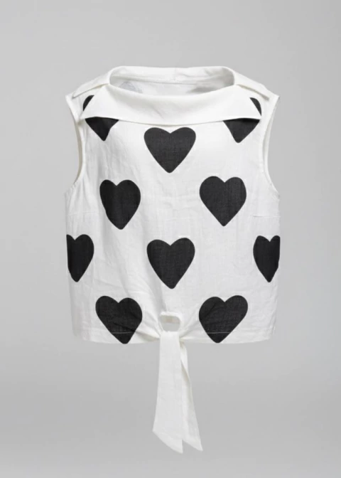 BLUSA CORAÇÃO PRETO - LINHO