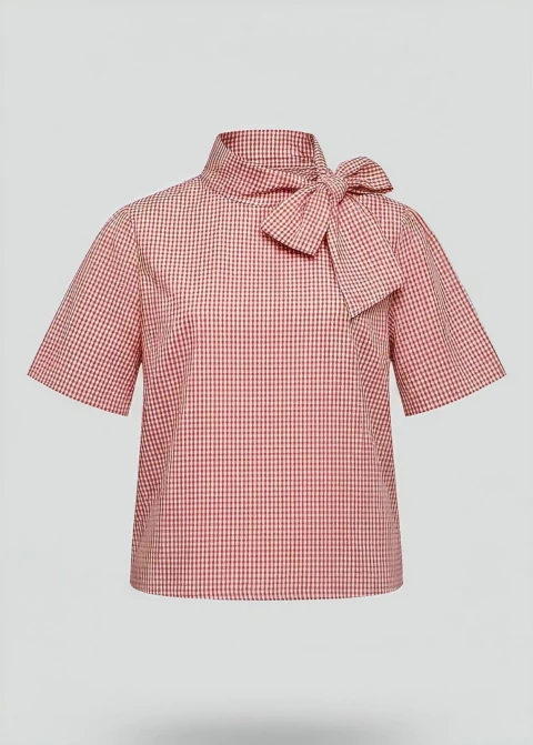 BLUSA XADREZ LARANJA - ALGODÃO