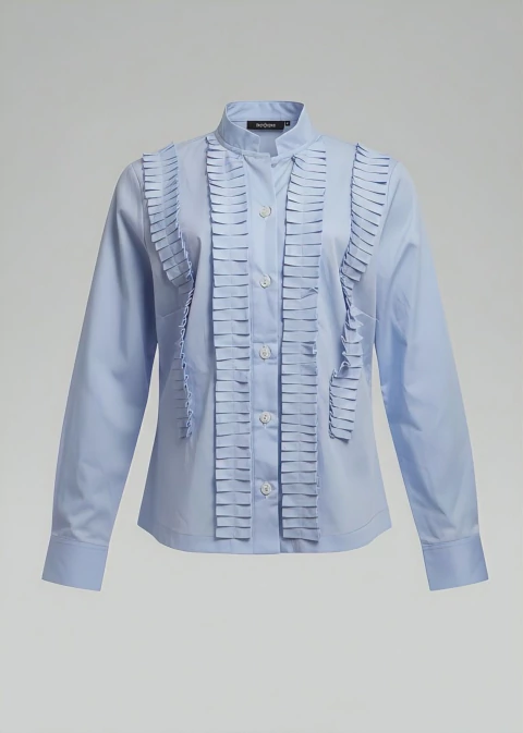 CAMISA BABADO AZUL - ALGODÃO