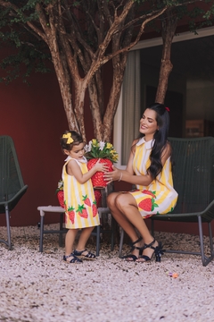 KIT MÃE E FILHA MORANGO LINHO - comprar online