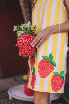 KIT MÃE E FILHA MORANGO LINHO - Mara Maia