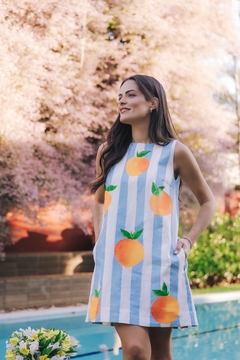 VESTIDO LARANJAS LINHO - Mara Maia