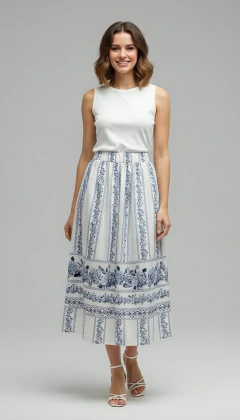 SAIA FLORES AZUIS 2 - ALGODÃO - comprar online