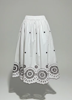 SAIA RECHILIEU BRANCO E AZUL - ALGODÃO