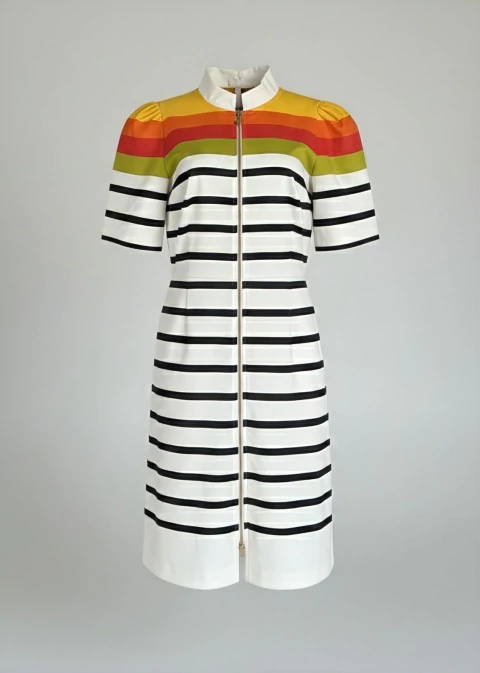 VESTIDO AURORA LISTRAS - ALGODÃO - comprar online