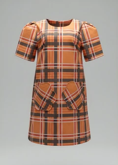 VESTIDO XADREZ LARANJA - SARJA