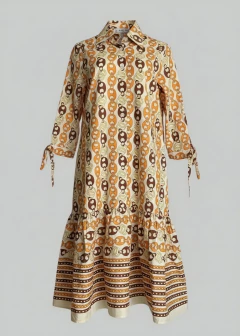 VESTIDO CORRENTE LARANJA - ALGODÃO