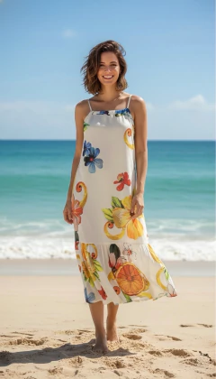 VESTIDO FLORES - SEDA - comprar online