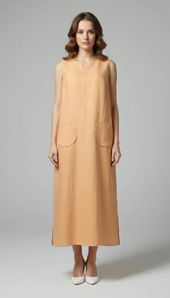 VESTIDO SALMÃO - LINHO - comprar online