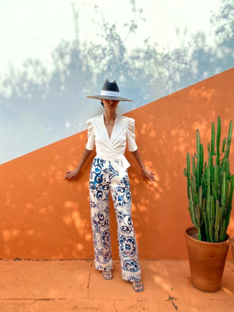 CALÇA MALASIA AZUL - LINHO