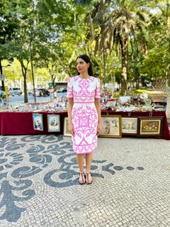 VESTIDO AZULEJO ROSA - comprar online