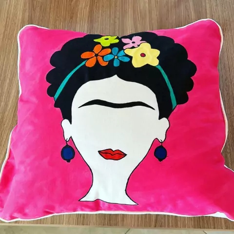 ALMOFADA FRIDA ROSA - SARJA ITALIANA