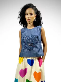 BLUSA RECHILIEU - JEANS - comprar online