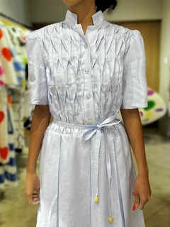 VESTIDO COLMEIA AZUL - LINHO - comprar online