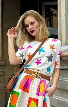 CAMISETA ESTRELA COLORIDA - MALHA