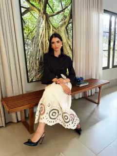 SAIA ISIS NICOLETA OFF WHITE - LINHO - comprar online