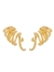 Brinco Ear Hook Com Designer Moderno de Zigue-Zague Banhado a Ouro 18K