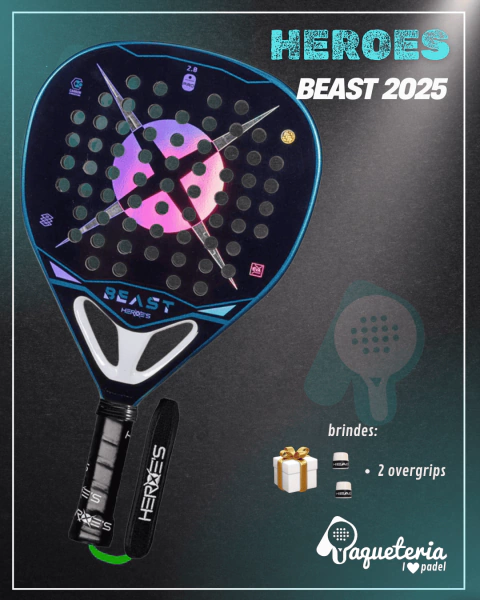 Raquete de Padel Heroe´s Beast Carbon Silver 2025 - comprar online